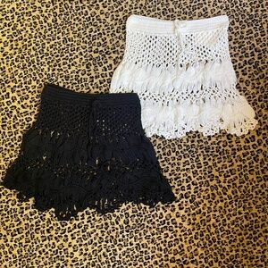 Black Crochet Cover Up Skirt